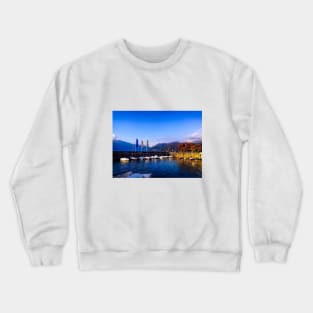 Boat and Lake reflection autumn colors Crewneck Sweatshirt